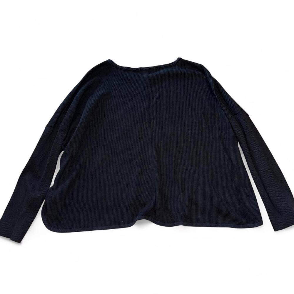 Anthropologie large top black textured waffle-knit pullover
relaxed fit - Picture 3 of 5